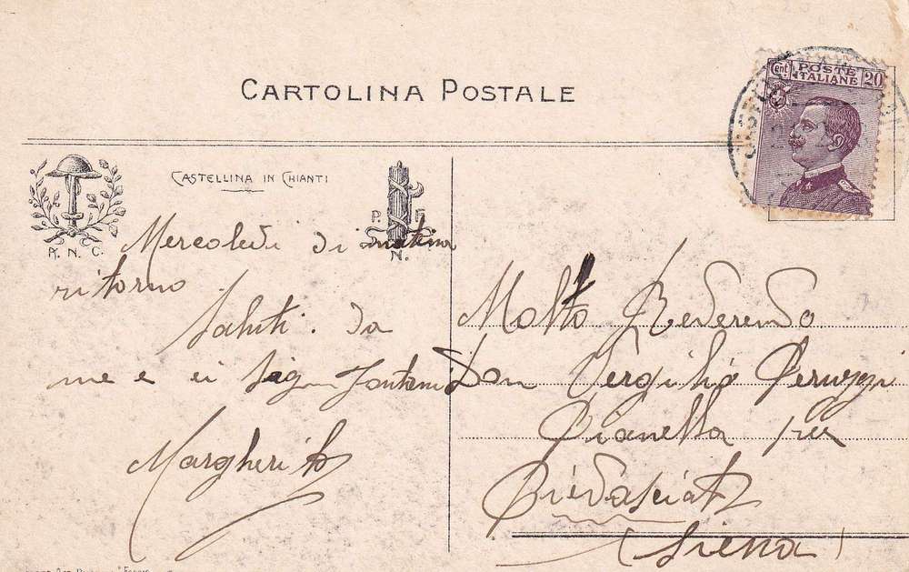Retro Cartolina di Castellina in Chianti